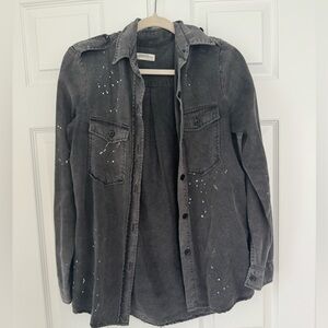 “Paint Splattered” Look Button Up Shirt